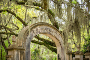 The main entrance to Wormsloe State Park in Savannah, Georgia.