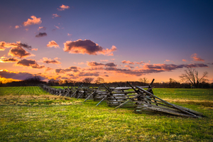 A fence on the battlefield in Gettysburg, Pennsylvania.