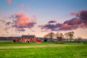 A farm on the outskirts of the Gettysburg battlefield in Pennsylvania.